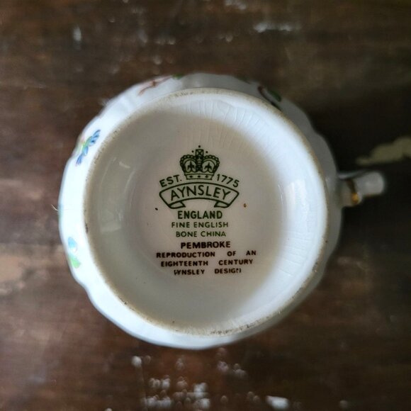 Vintage Aynsley Pembroke Pattern Fine Bone China Petite Creamer, Bird & Flowers - Picture 7 of 7